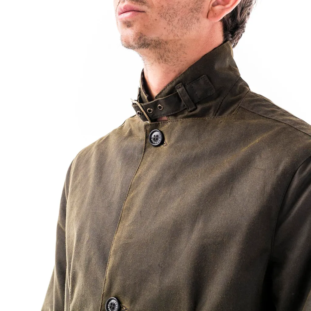 Wax Coated High-Neck Jacket