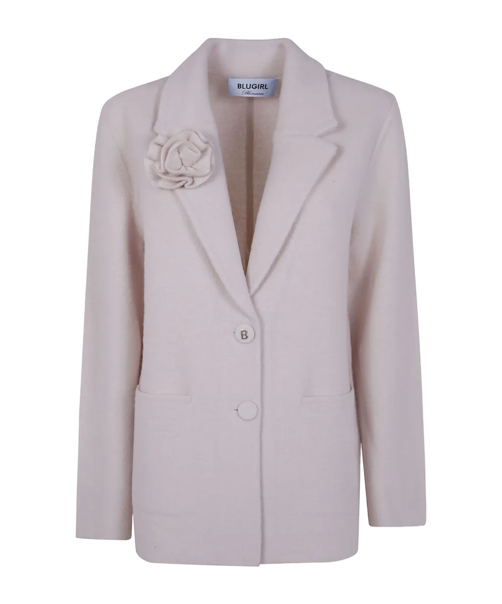 Rose-Embellished Wool Jacket