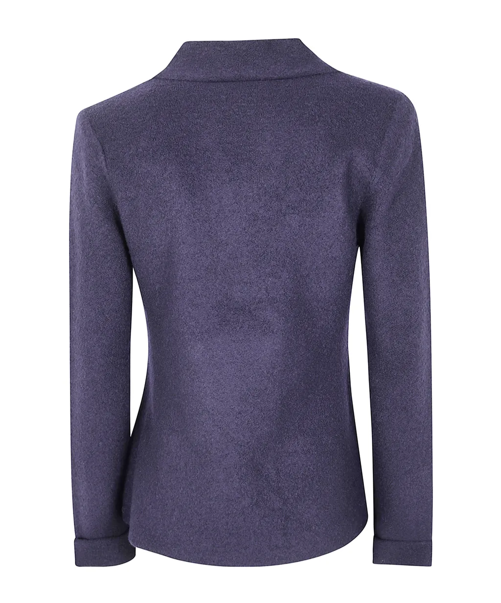 Rose-Embellished Double-Breasted Blazer