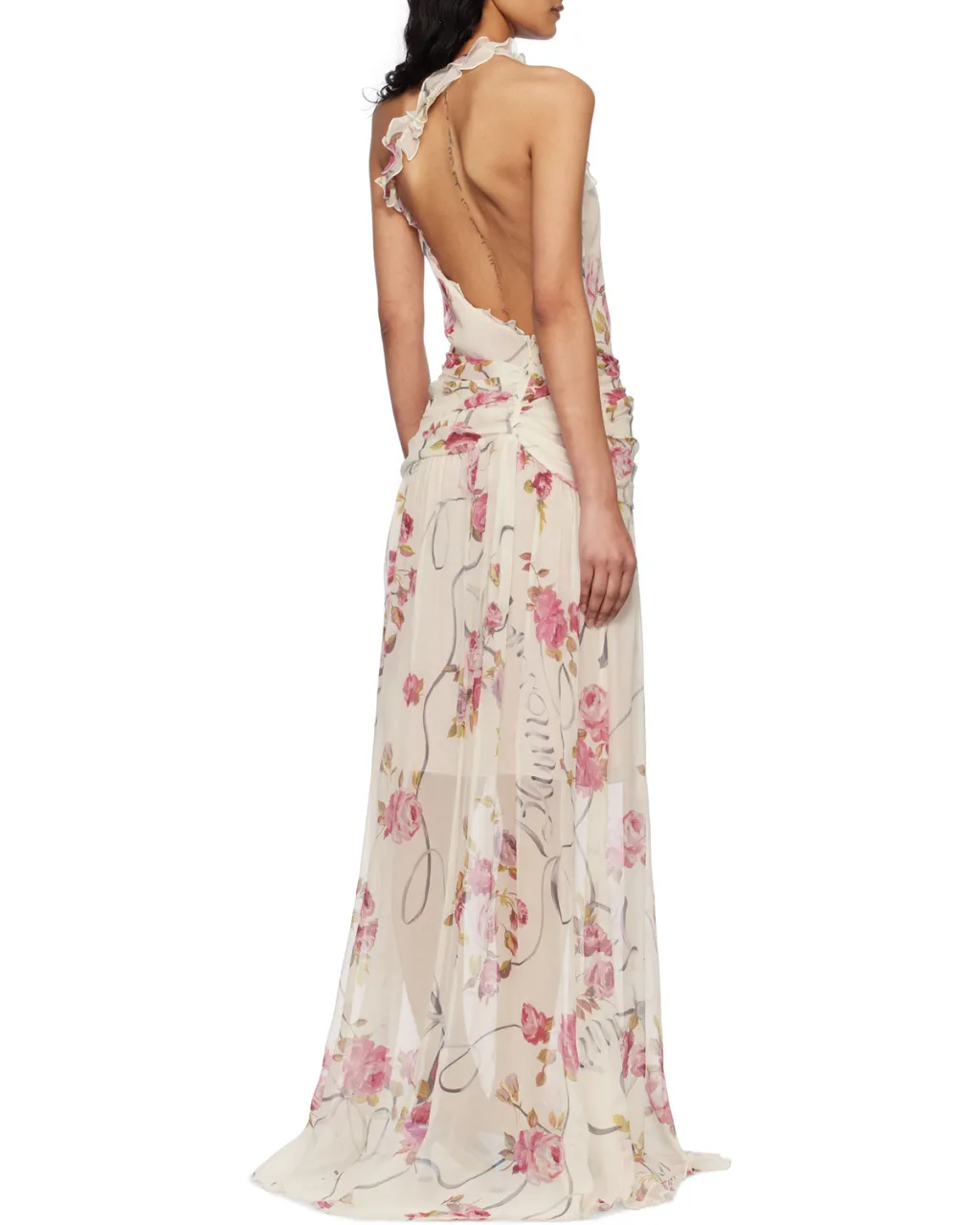 One-Shoulder Creponne Maxi Dress