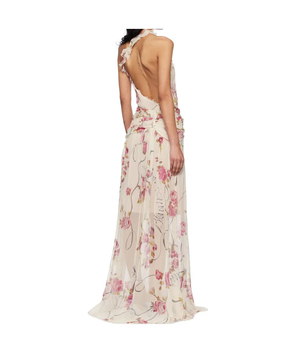 One-Shoulder Creponne Maxi Dress