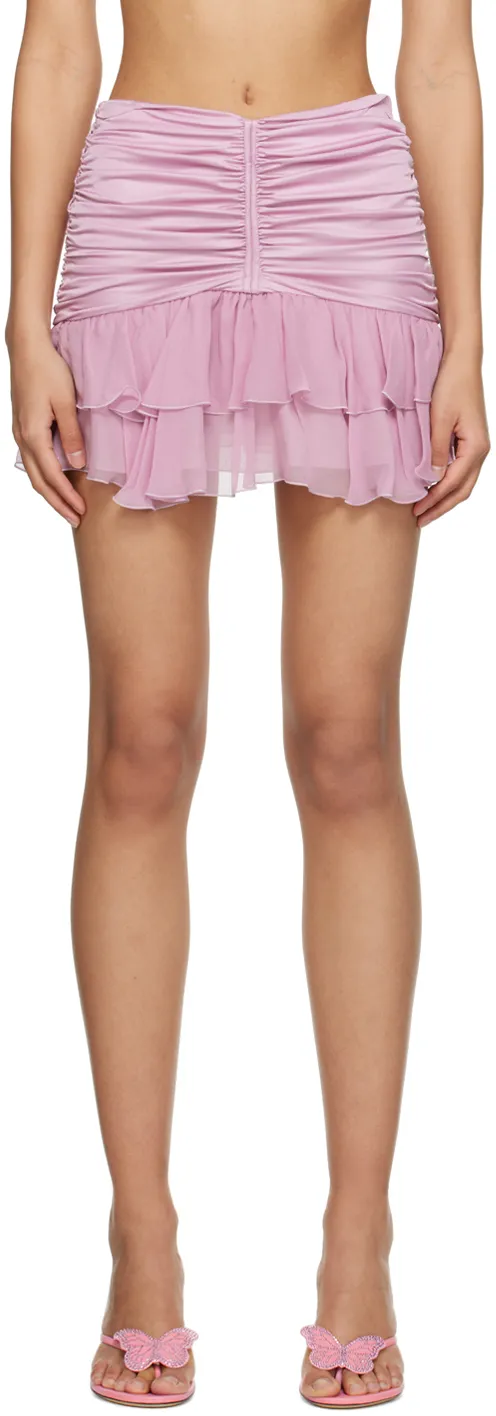 Gathered-Detailed Ruffled Mini Skirt