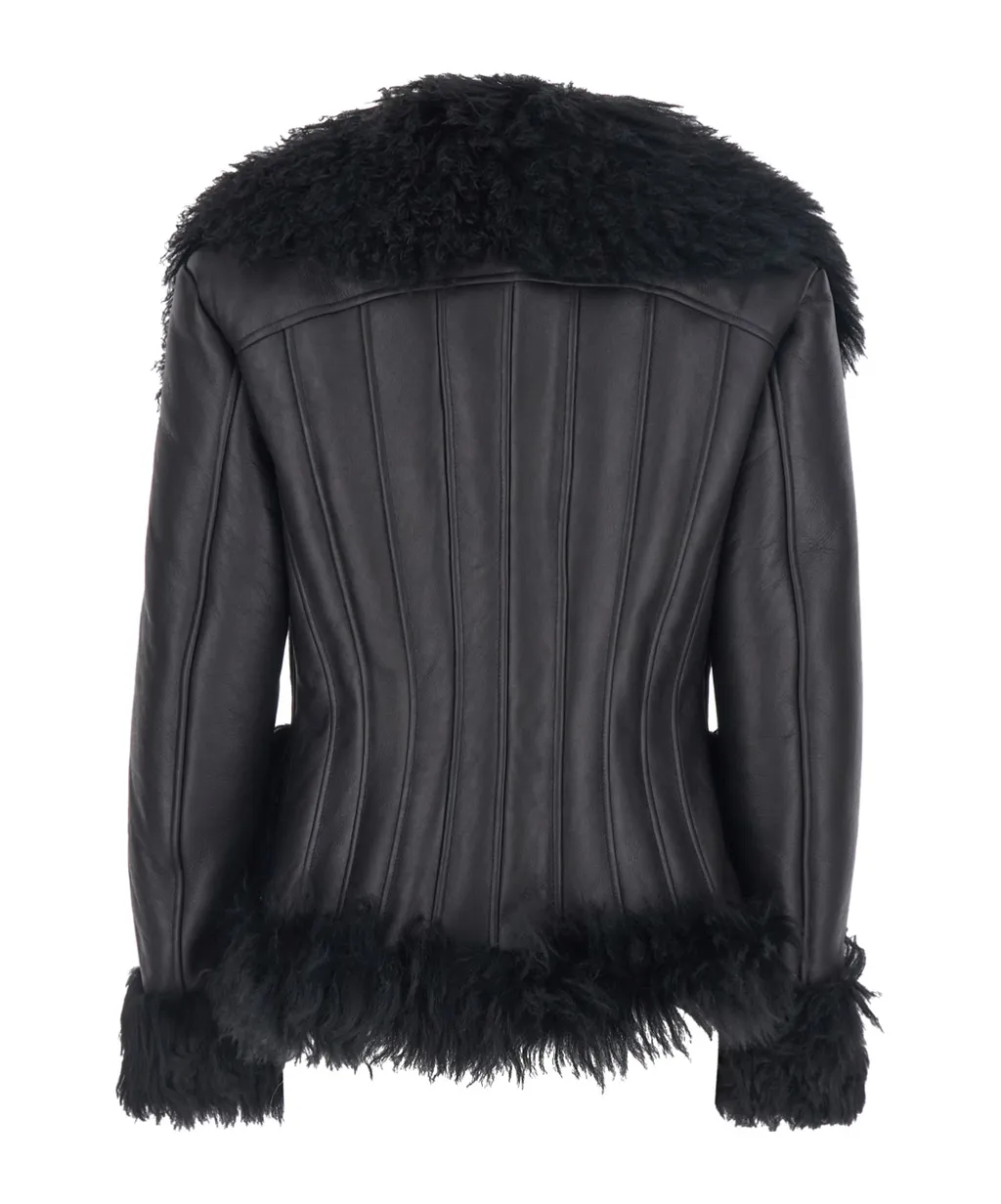Lapels Shearling Coat