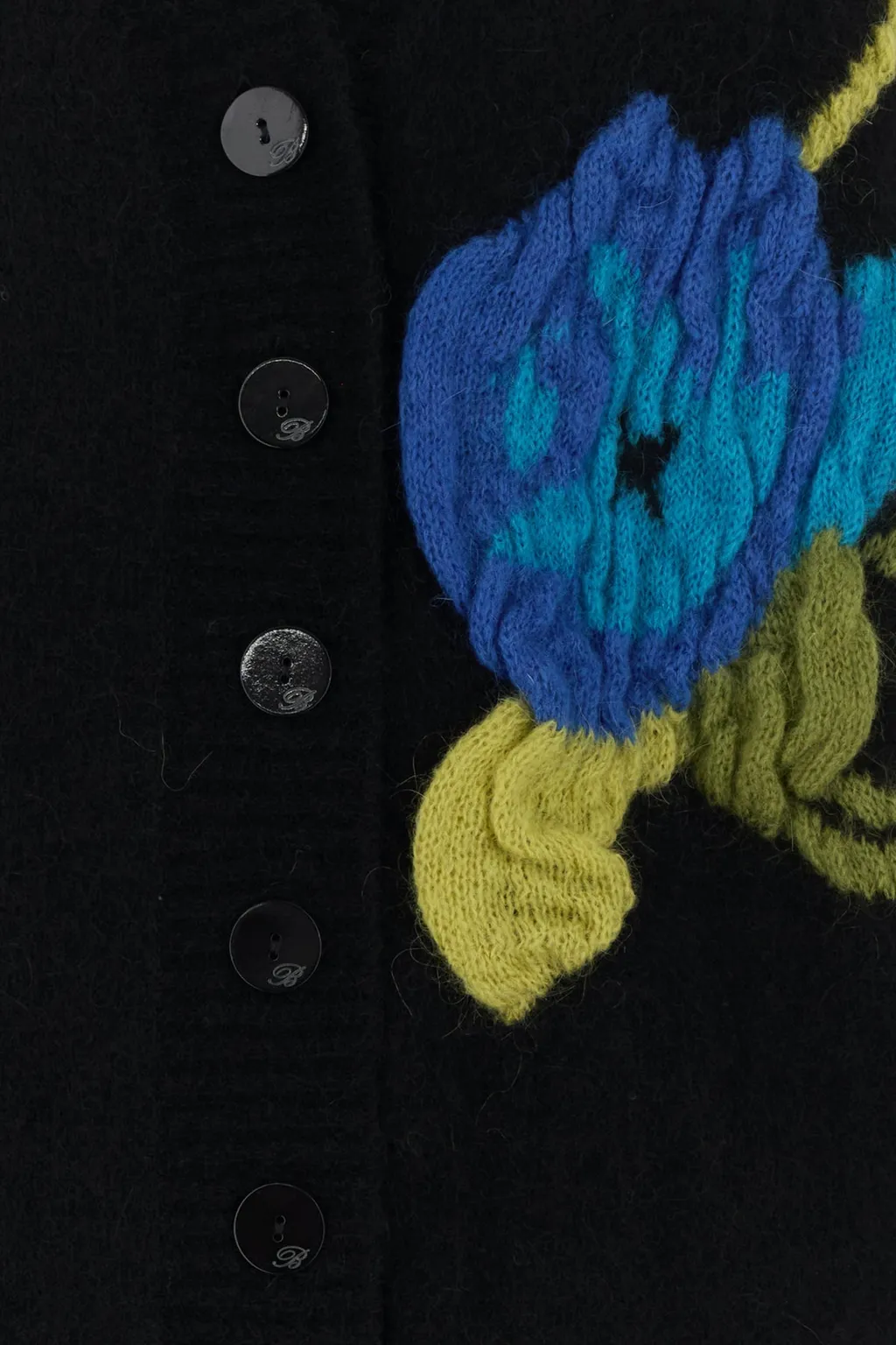Floral Embellished V-Neck Knitted Cardigan