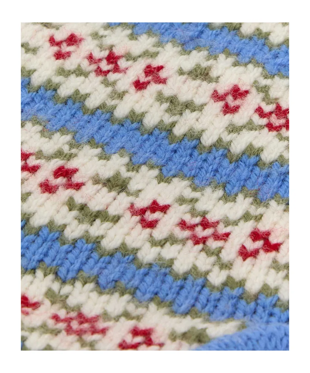Floral-Pattern Beanie Hat