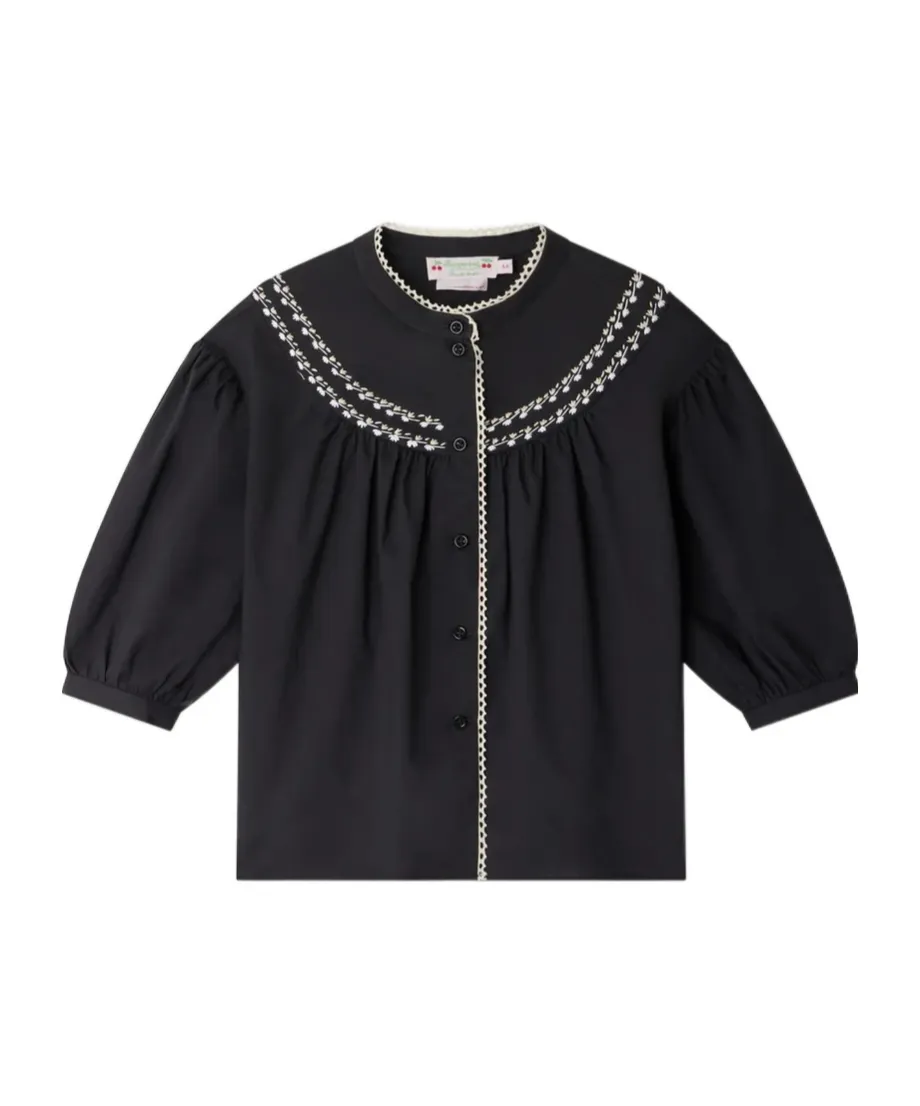Elham Embroidered Puff Sleeved Blouse