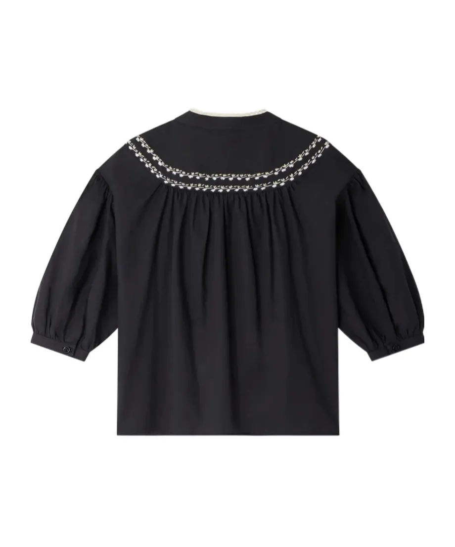 Elham Embroidered Puff Sleeved Blouse