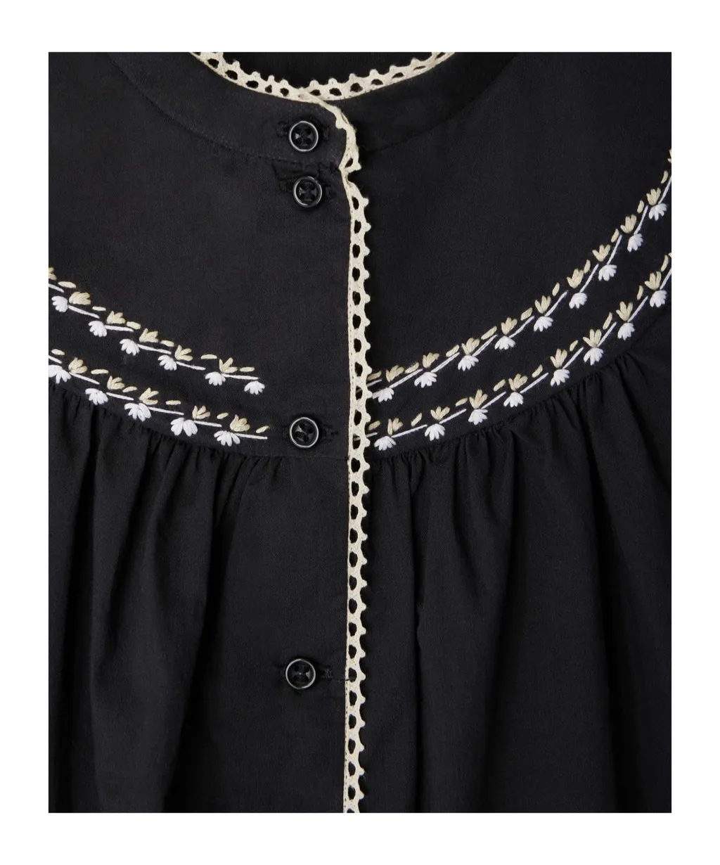 Elham Embroidered Puff Sleeved Blouse