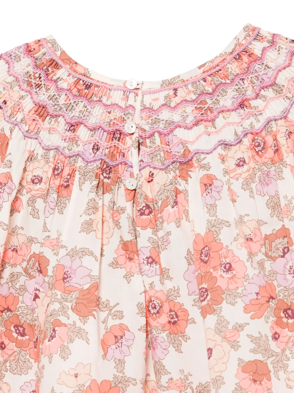 Adelice Smocked Embroidered Blouse