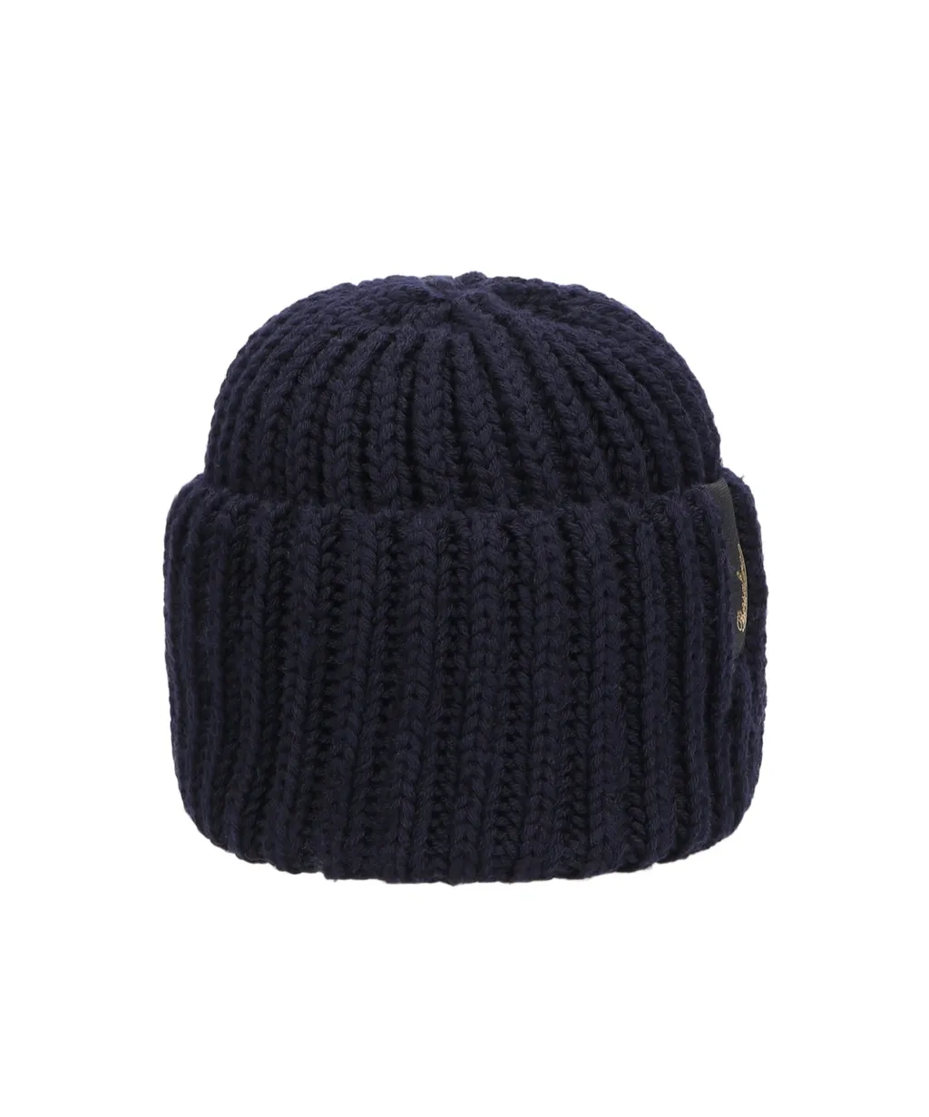Logo Patch Ribbed Knitted Beanie
