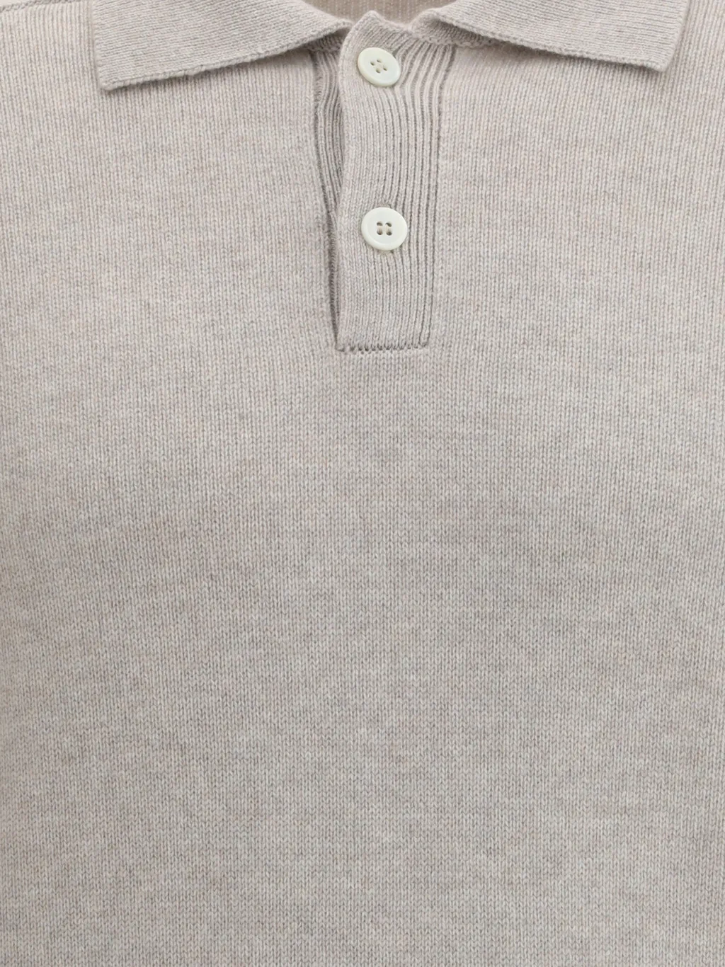 Long-Sleeved Knitted Polo Shirt