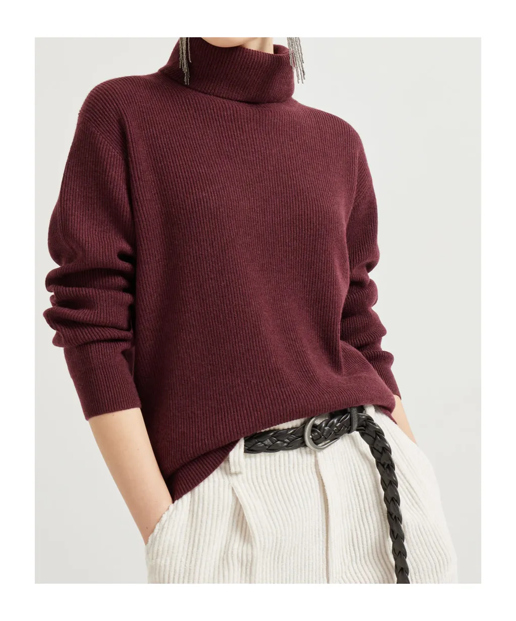 Turtleneck Ribbed-Knit Jumper