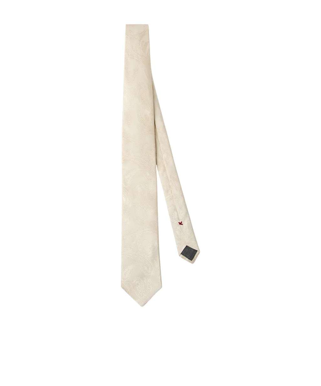 Paisley Printed Pointed Tip Tie