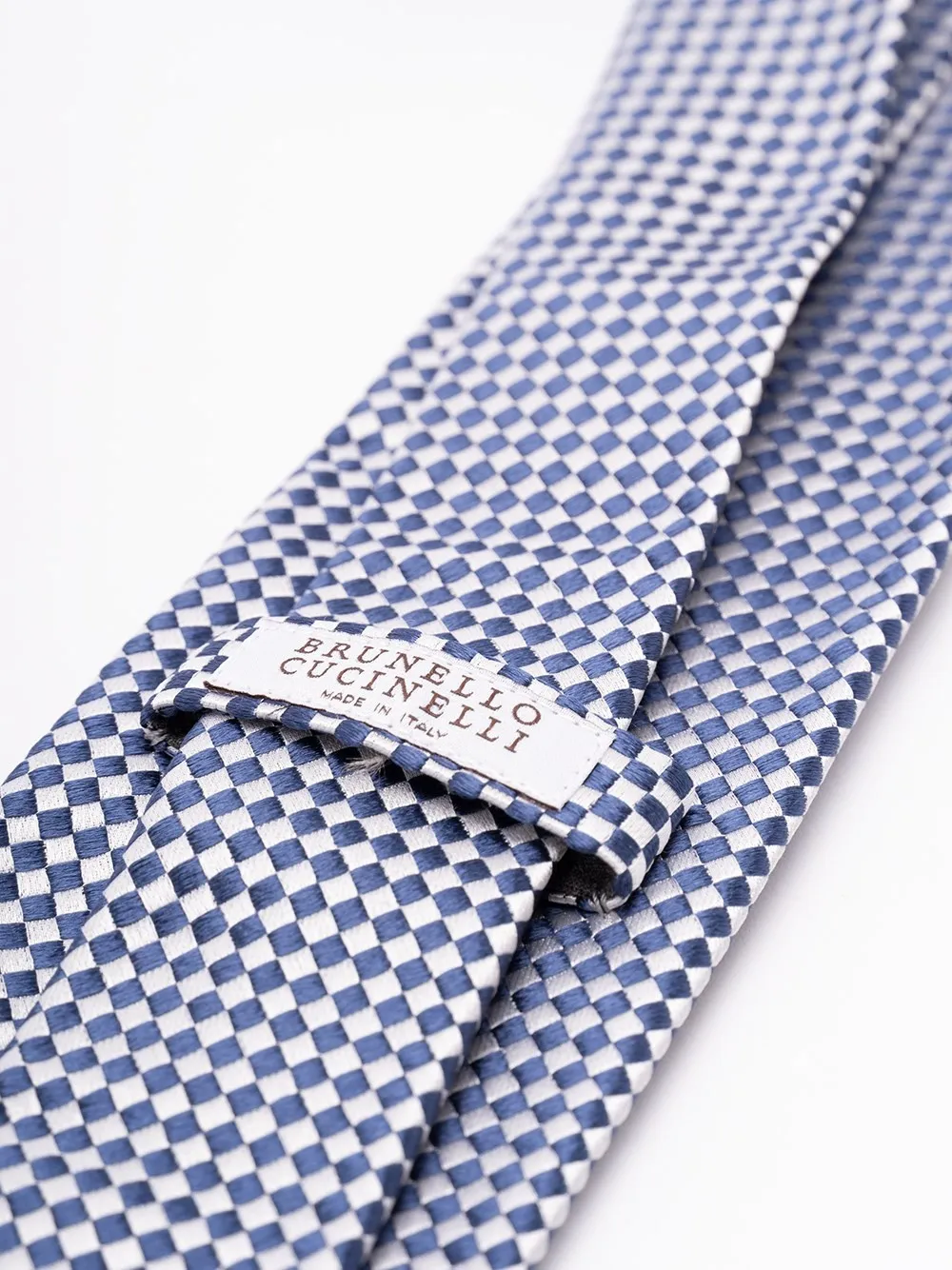 Checkerboard-Patterned Silk Tie