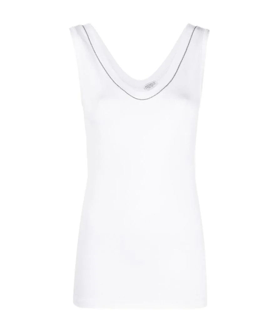 Embellished Trim Tank Top