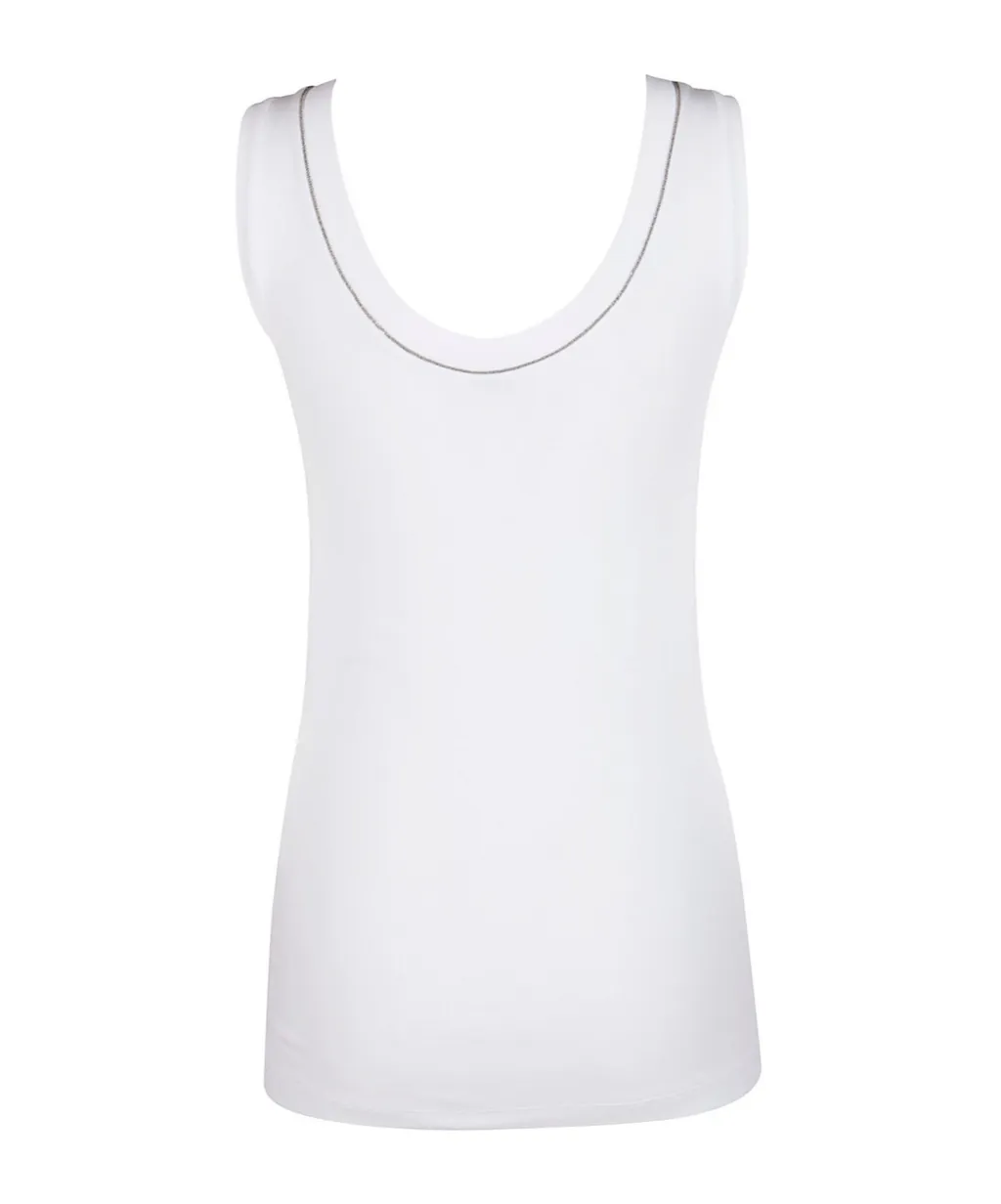 Embellished Trim Tank Top