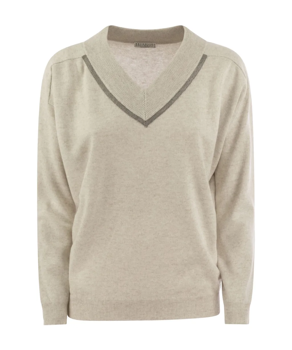 V-Neck Knitted Jumper