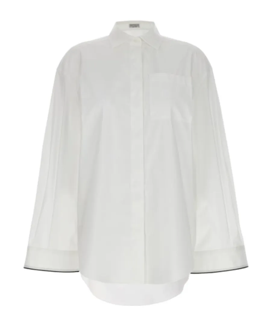 Spread-Collared Buttoned Shirt