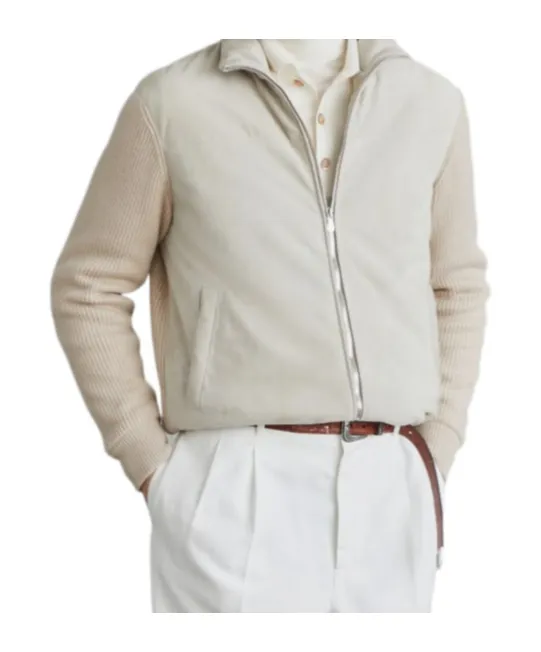 Panelled Zipped Padded Jacket