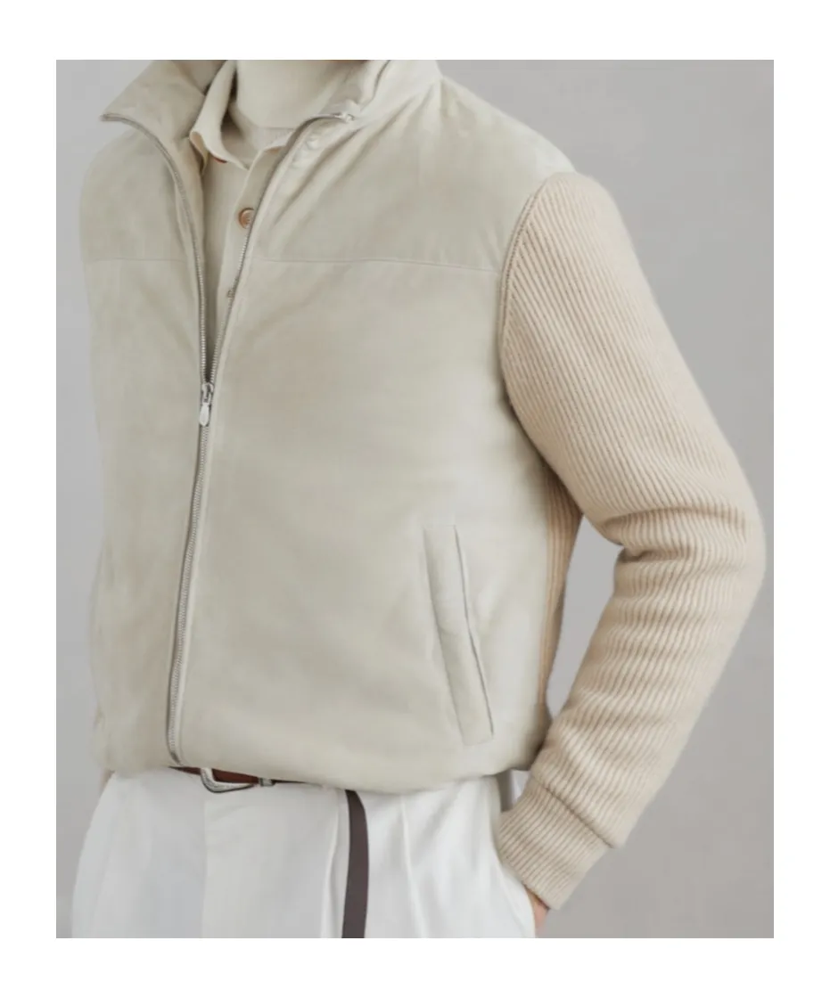 Panelled Zipped Padded Jacket