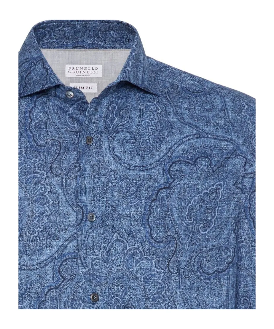 Patterned Jacquard Buttoned Shirt