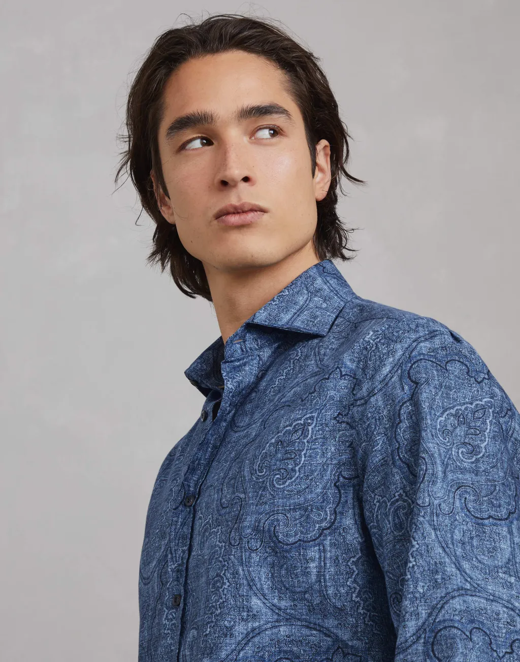 Patterned Jacquard Buttoned Shirt