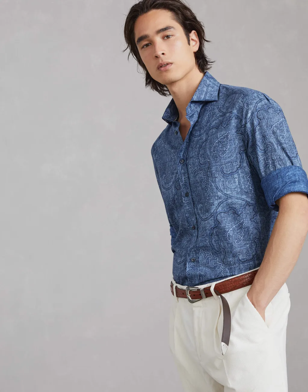 Patterned Jacquard Buttoned Shirt