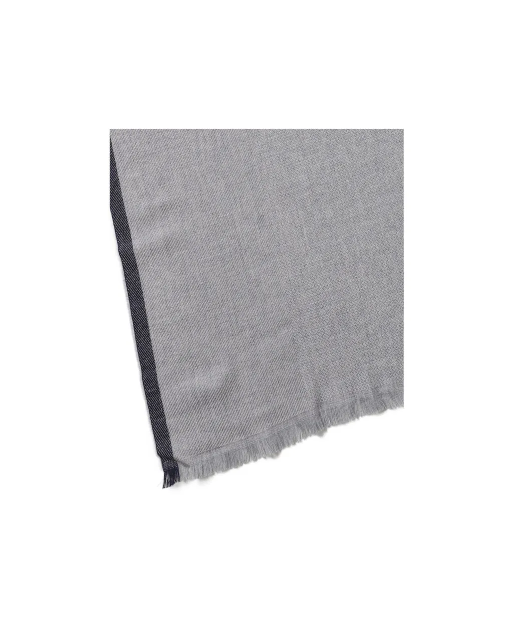 Contrast-Trim Frayed Edge Scarf