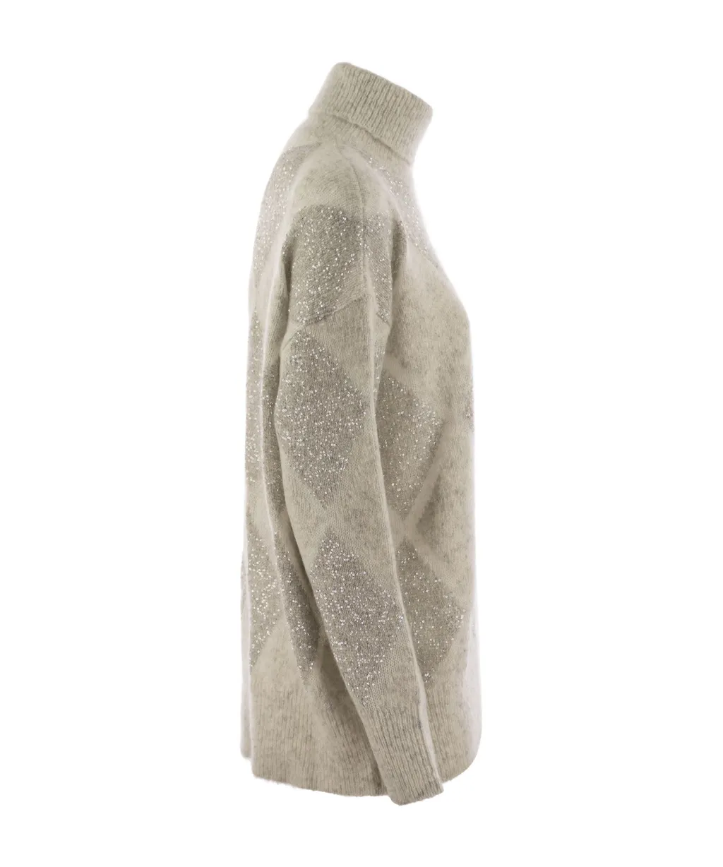 Sequined Roll-Neck Jumper