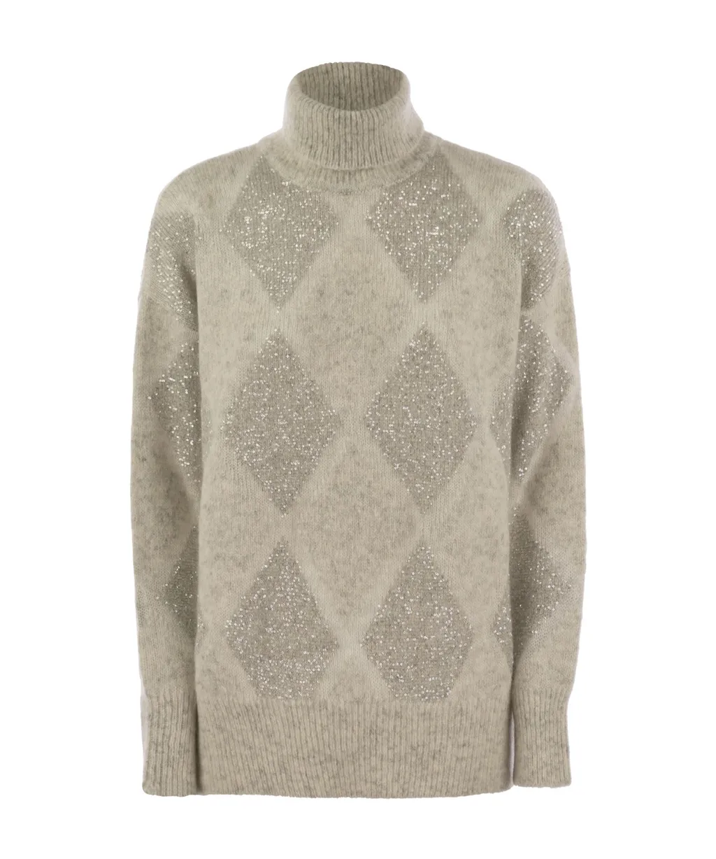 Sequined Roll-Neck Jumper