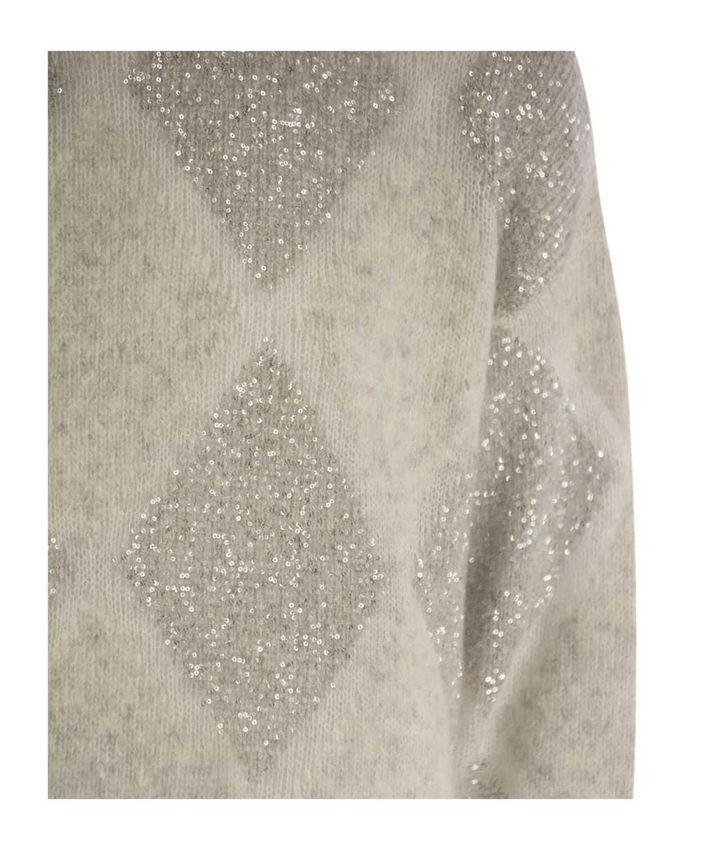 Sequined Roll-Neck Jumper