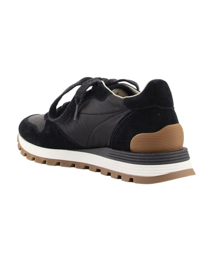 Panelled Lace-Up Sneakers