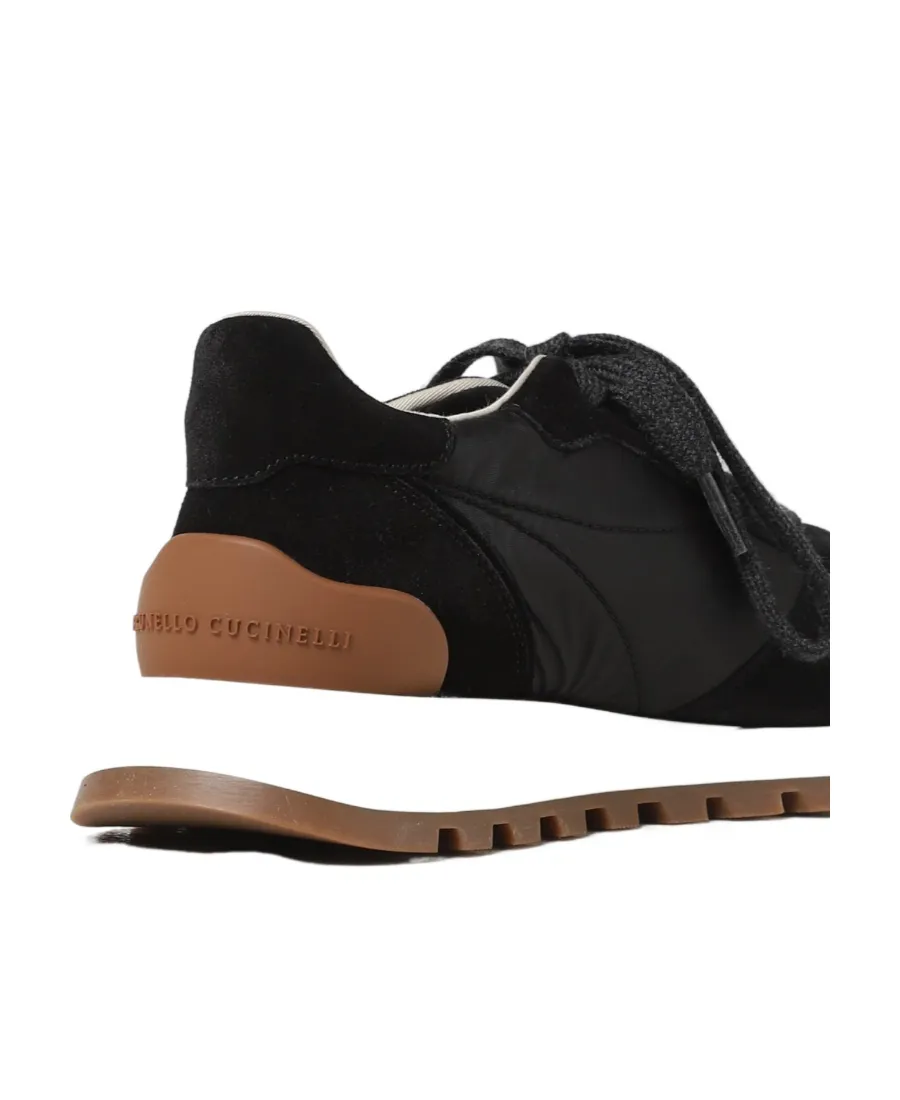 Panelled Lace-Up Sneakers