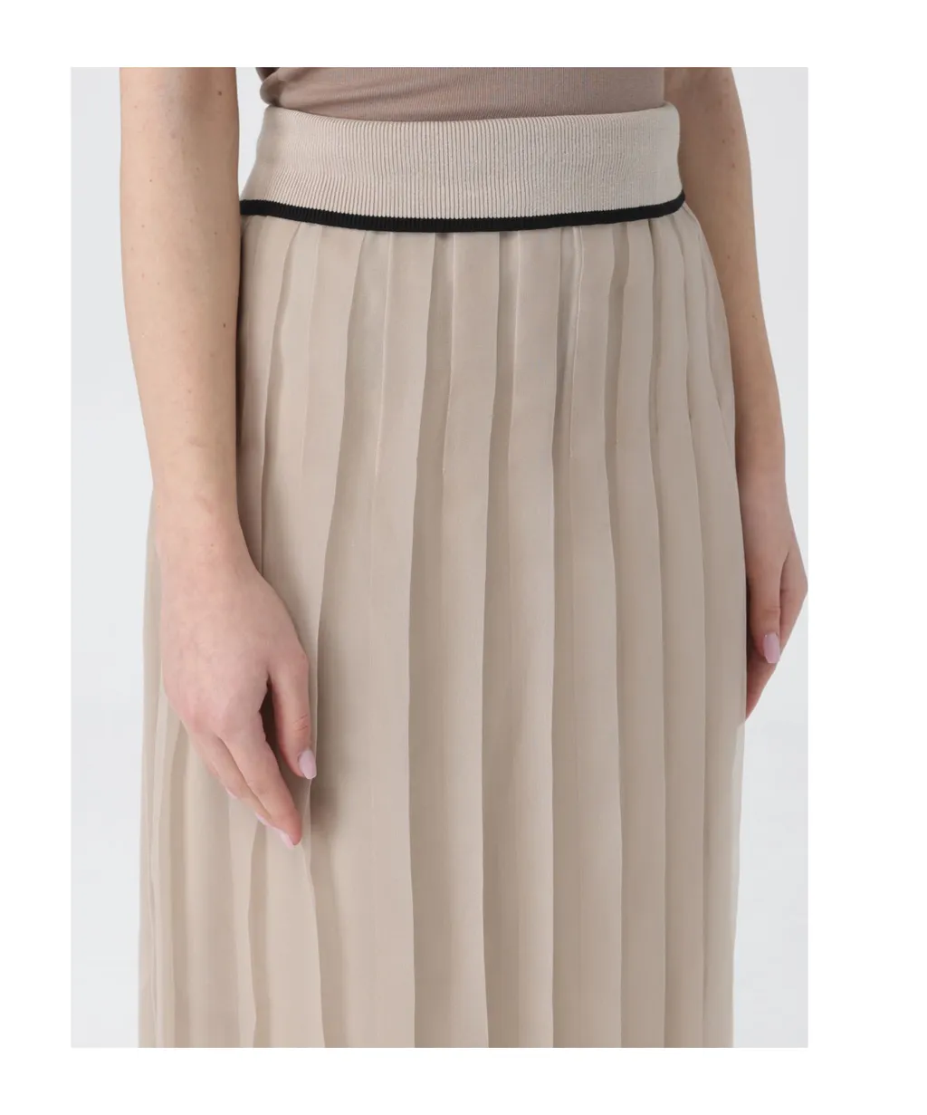 High-Waisted Silk Skirt