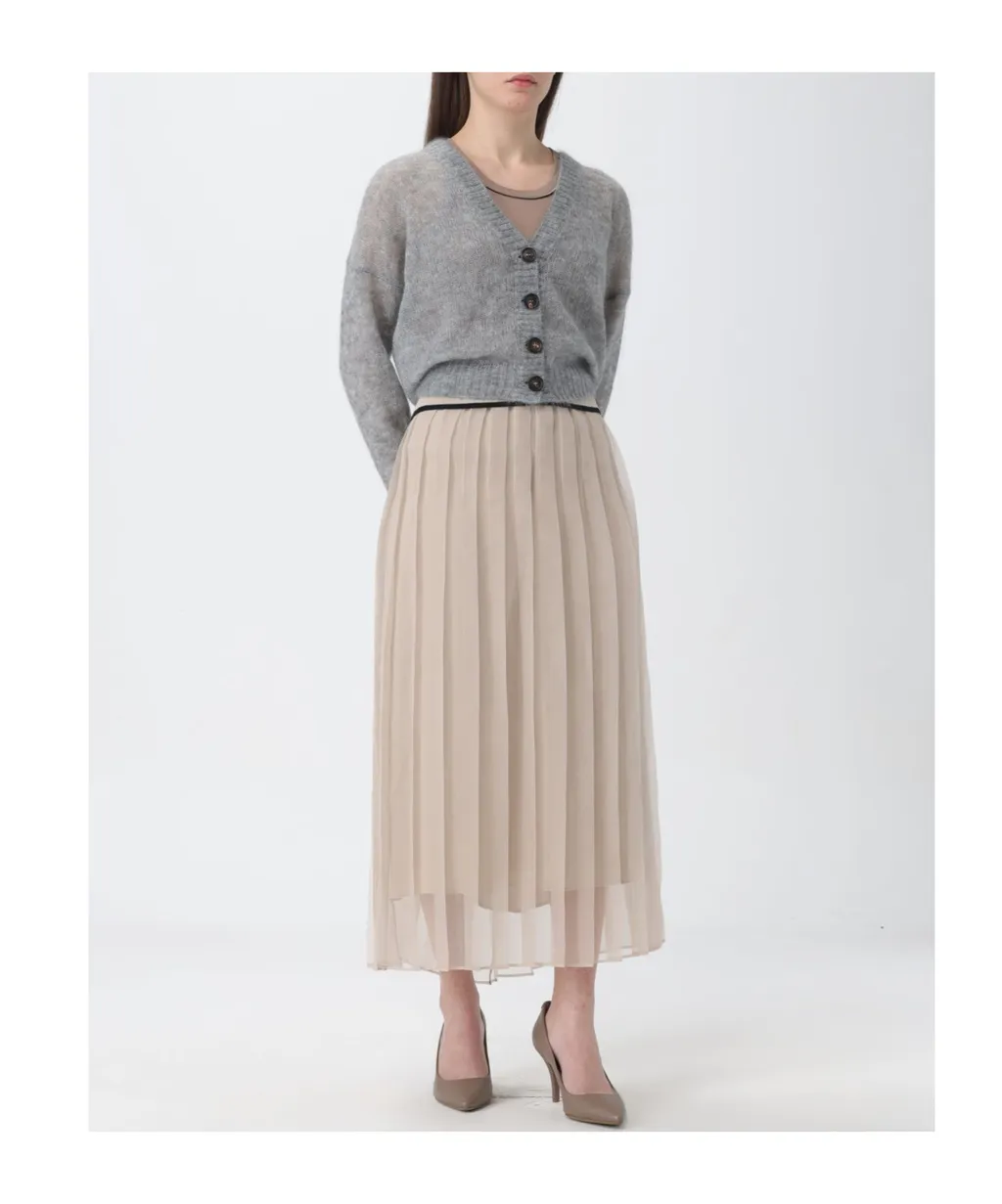 High-Waisted Silk Skirt