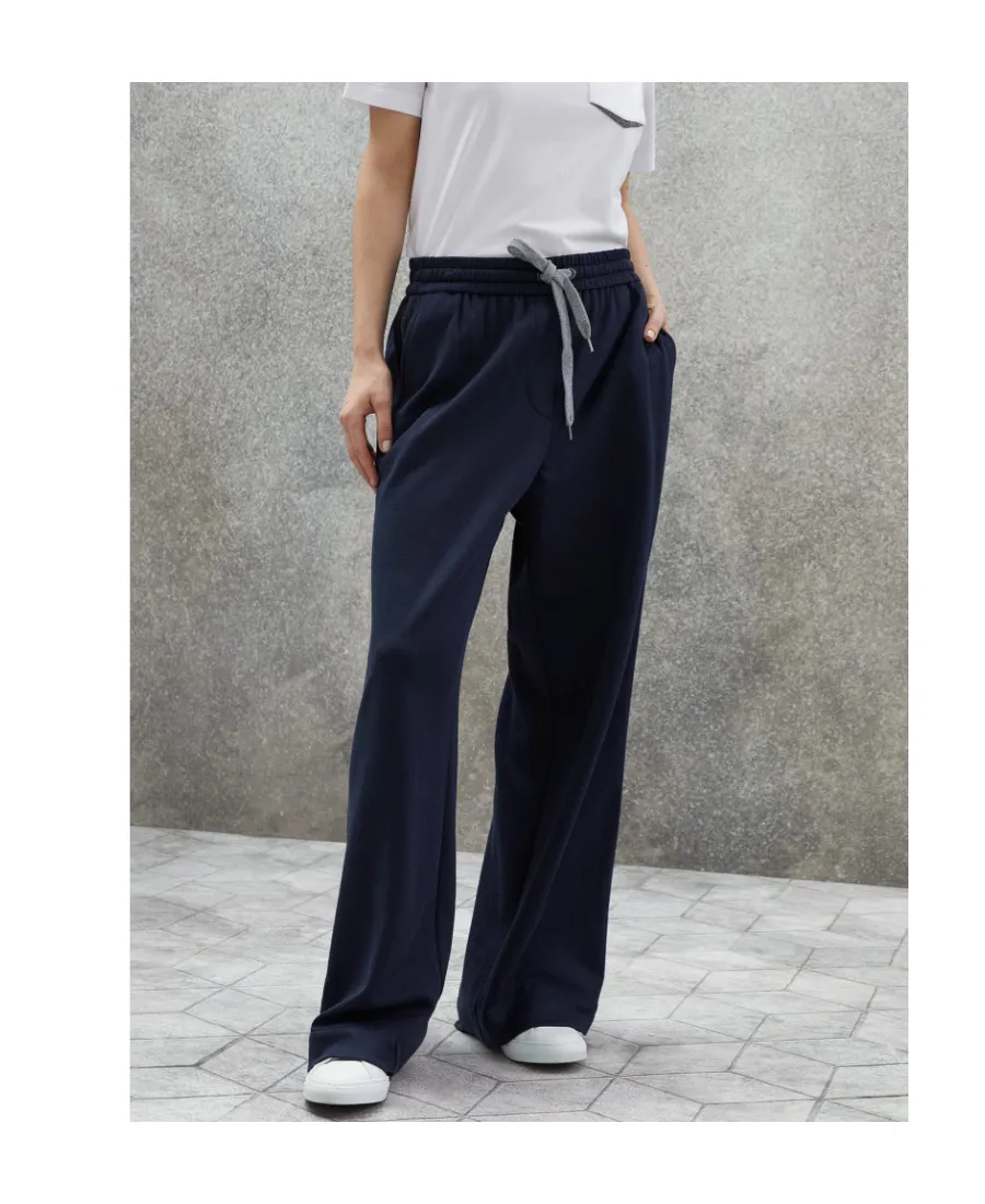 Drawstring Waistband Relaxed-Fit Pants