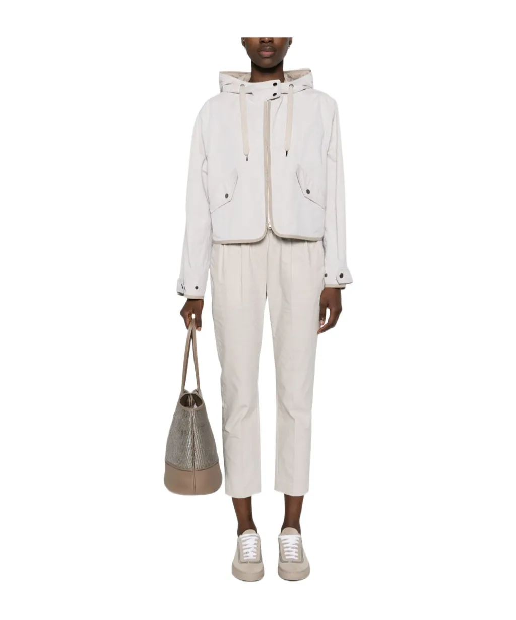 Zip-Up Hooded Drawstring Jacket