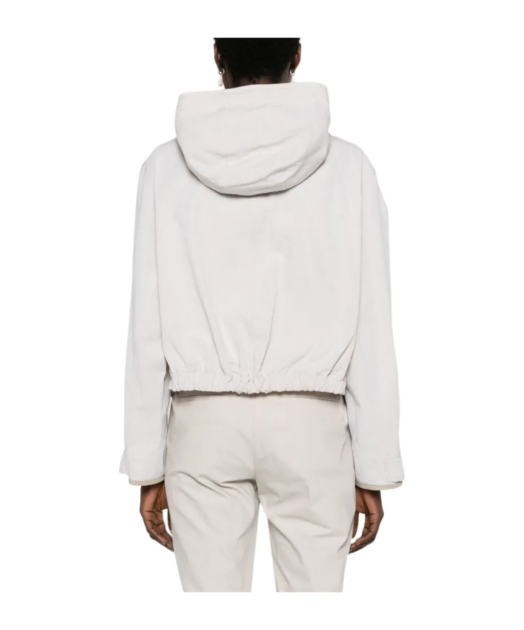 Zip-Up Hooded Drawstring Jacket