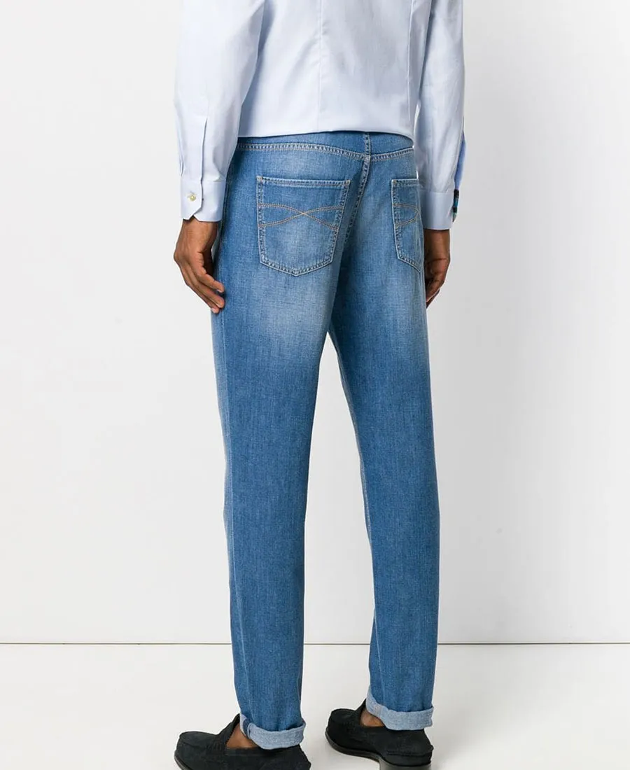 Logo-Patch Straight-Leg Jeans