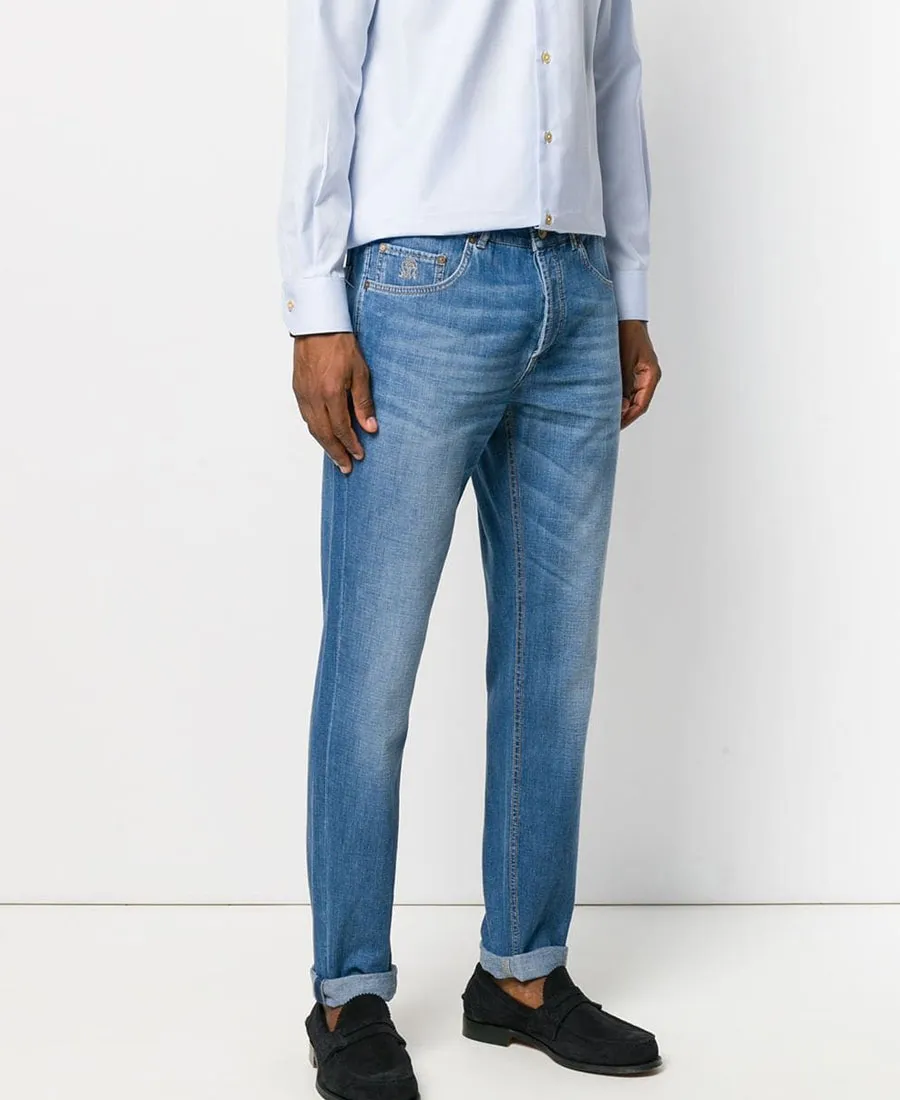 Logo-Patch Straight-Leg Jeans