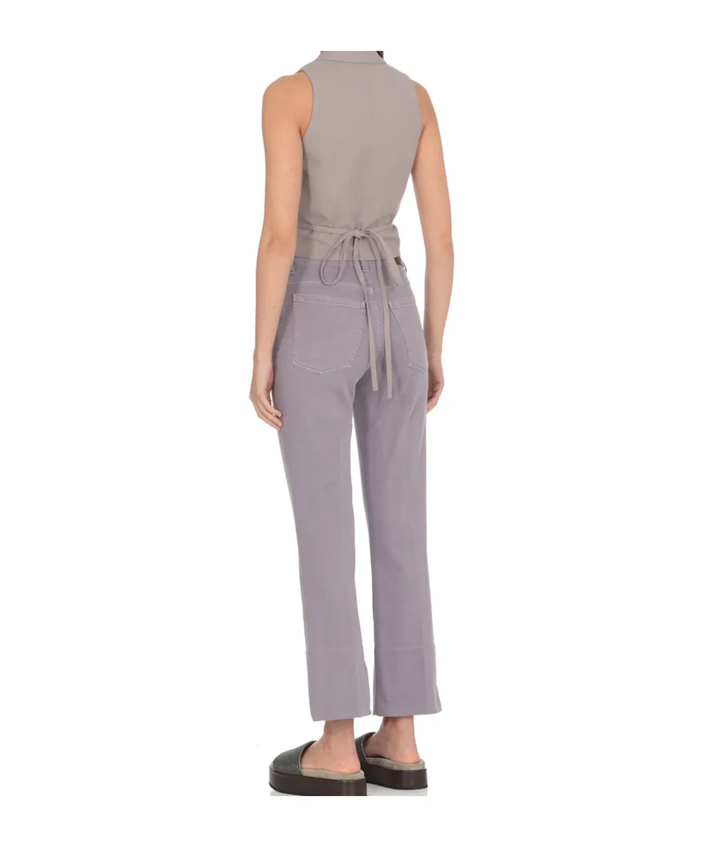 Pressed-Crease Loose-Fit Jeans