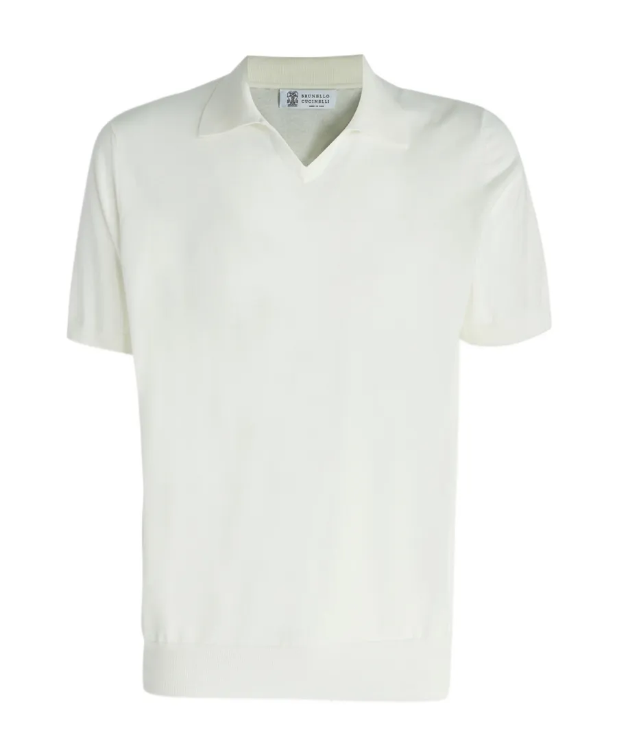 Short-Sleeved Fine-Knitted Polo Shirt