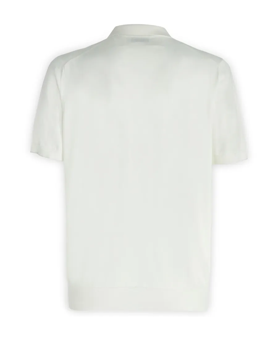Short-Sleeved Fine-Knitted Polo Shirt