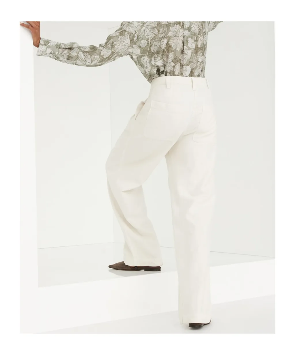 High-Waist Straight-Leg Pants