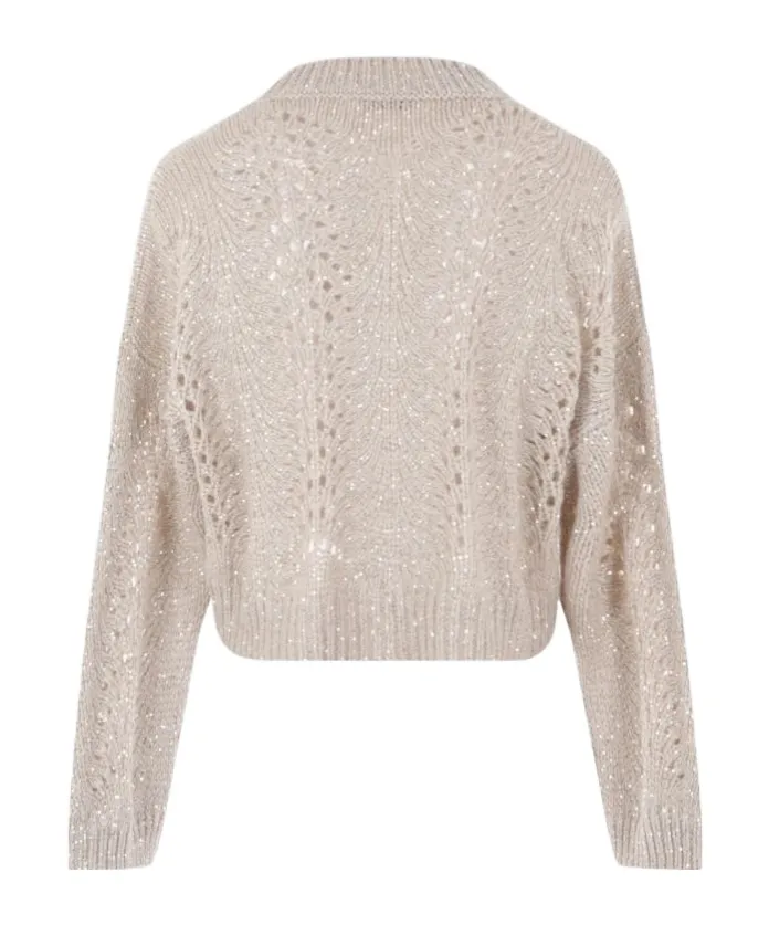 Sequin-Detailed Crewneck Jumper