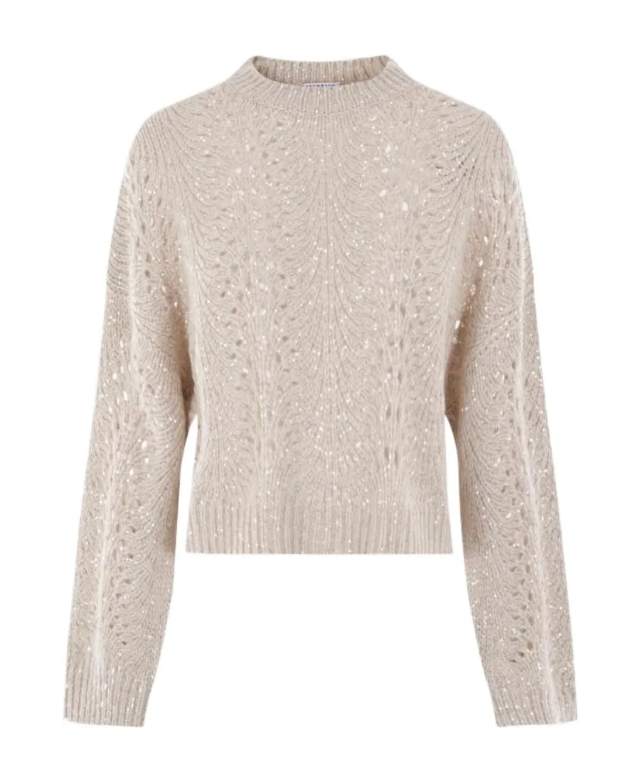 Sequin-Detailed Crewneck Jumper