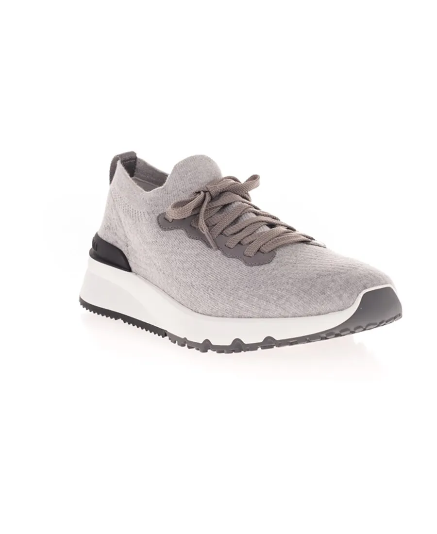 Knitted Lace-Up Sneakers