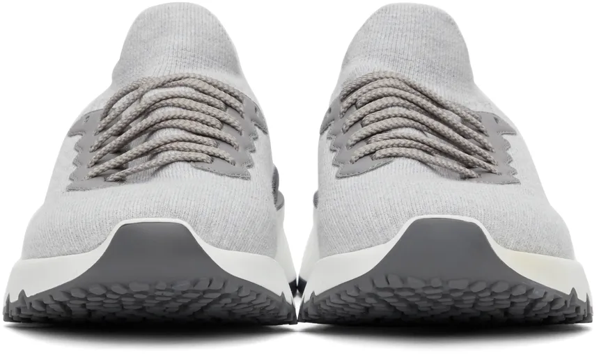 Knitted Lace-Up Sneakers