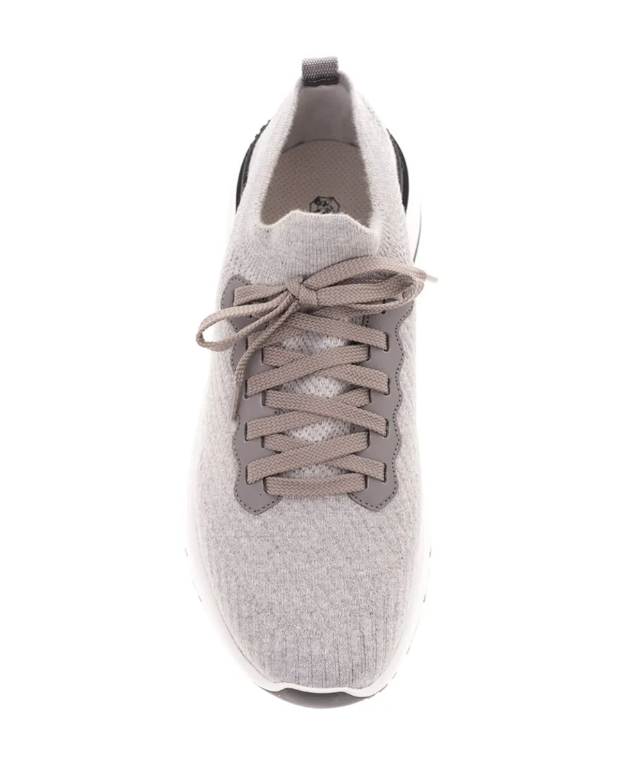 Knitted Lace-Up Sneakers
