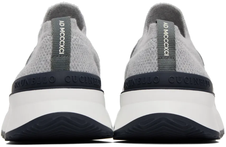 Knitted Lace-Up Sneakers